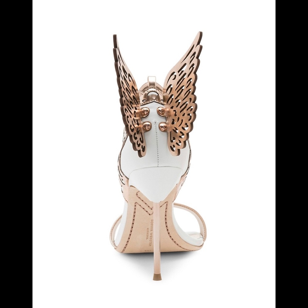 Sophisticated Winged Heels in Gold and White - Picture 3 of 13
